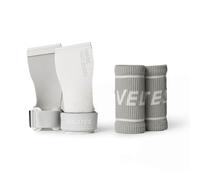 Velites All Terrain Calleras Deportivas de 2,1 mm con Fibra de Kevlar | White | L | Uso con o sin Magnesio | Agarre en Barras, Pesas y Anillas | Incluye Muñequeras y Bolsa Transpirable