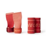 Velites Quad Pro Calleras Deportivas con Doble Capa de Microfibra 2,9 mm | Coral | L | Agarre Seguro con Magnesio | con Muñequeras | Uso en Anillas, Barras, Pesas y Remo