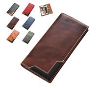 Vellarix Upliftjoys Vintage Cowhide Leather Wallet - RFID Blocking Bifold Wallet for Men & Women, Long Card Holder with Multiple Pockets, Genuine Leather Carteras para Hombres(Brown)