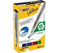 Velleda 1751 Ecolutions PTE - Lote de 3 paquetes de 4 rotuladores para pizarra blanca, borrable, bisel grande, negro, azul, rojo y verde