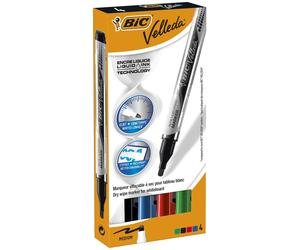 VELLEDA Etuis 4 Feutres tableau blanc effaçable LIQUID INK Pocket Pte Ogive Moy.