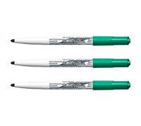 VELLEDA - Lote de 3 rotuladores de pizarra blanca borrable en seco, 1741, punta media, color verde