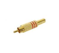 Velleman 140743 RCA macho, chapado en oro, color rojo
