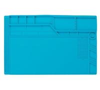 Velleman Alfombrilla de reparación y Soldadura de Silicona Resistente al Calor, 550 x 350 mm, 500 C, Compartimentos, Zonas magnéticas, Azul