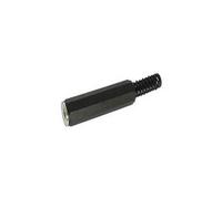 Velleman CA034 Jack estéreo con alivio de tensión, grado 1 a grado 12, 1/4", negro
