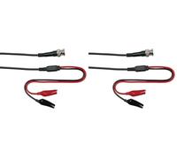 Velleman Cable coaxial, 1 metro, BNC macho a 2 pinzas cocodrilo, 30 VCA/60 VCC, 1 A, conexión rápida, para pruebas y mediciones (Paquete de 2)