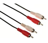 Velleman Cable de audio, 2 x RCA a 2 x RCA, conexiones chapadas en oro, 1,5 m, negro