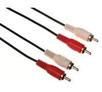 Velleman Cable de audio, 2 x RCA a 2 x RCA, conexiones chapadas en oro, 1,5 m, negro
