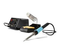 Velleman Estación de soldadura con pantalla y elemento calefactor cerámico, 48 W, rango de temperatura de 150-420 °C, mango cómodo, adecuada para profesionales o aficionados al bricolaje, gris