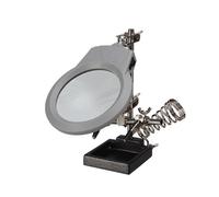 Velleman Handy Third Hand con lupa, lámpara LED y soporte de hierro soldado para trabajo de precisión