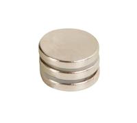 Velleman Imán, ultra fuerte, 3 piezas, redondo, Ø 18 x 3 mm, neodimio, plata, ideal para refrigerador o tablero magnético