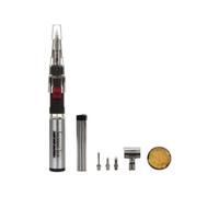 Velleman Juego completo de soldador de gas butano para profesionales, bolígrafo portátil con encendido automático, llama regulable hasta 500 °C, autonomía 90 min, con accesorios y maletín resistente