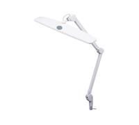 Velleman Lámpara de escritorio LED con abrazadera, brazo giratorio, interruptor de encendido/apagado y función de atenuación, 84 LED, 58 cm de ancho, 21 W, 6500 K, blanco