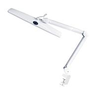 Velleman Lámpara de Escritorio LED con Abrazadera, Brazo Giratorio, Interruptor de Encendido/Apagado y función de atenuación, 84 LED, 58 cm de Ancho, 21 W, 6500 K, Blanco
