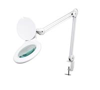 Velleman Lámpara lupa LED con pinza, lupa con luz 4 W, 48 LEDs, aumento 2,25x, lente 5 dioptrías 120 mm, luz diurna 6400 K, para lectura, hobby, belleza y precisión