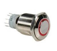 Velleman R1600R SPDT 1NO 1NC - Pulsador redondo (metal, con ojo), color rojo