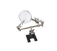 Velleman Tercera mano con lupa, flexible, dioptrismo x 2.5, acero inoxidable, 6 juntas de bola
