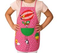 VELLORA Delantal Cocina Niñas Niños 4-10 Años con Bolsillo | Delantales Infantil Pintura y Escolar | Ajustable, Lavable Resistente | Ideal para Manualidades, Hornear, Jardín y Educacion (ROJO)