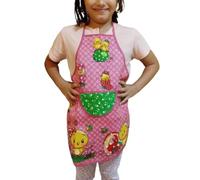VELLORA Delantal Cocina Niñas Niños 4-10 Años con Bolsillo | Delantales Infantil Pintura y Escolar | Ajustable, Lavable Resistente | Ideal para Manualidades, Hornear, Jardín y Educacion (ROSA)
