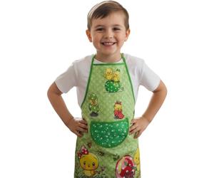 VELLORA Delantal Cocina Niñas Niños 4-10 Años con Bolsillo | Delantales Infantil Pintura y Escolar | Ajustable, Lavable Resistente | Ideal para Manualidades, Hornear, Jardín y Educacion (VERDE)
