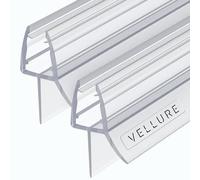 Vellure goma mampara ducha-NUEVA ducha de calidad para puerta de cristal-Goma mampara ducha puerta duradera,(1x para un grosor de cristal 8mm-longitud universal hasta 100cm),Transparente,DTD 2x8mm