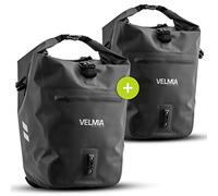 Velmia Alforja Trasera para Bicicleta I Pannier Duradero, con Práctica Asa para Transporte y Reflectores de Alta Visibilidad I 100% Impermeable, Bolsa para Portaequipajes Trasero con Sistema de Clip