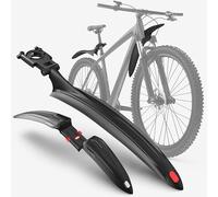 Velmia Guardabarros de Bicicleta [MTB & BTT / 24" - 29"] con suspensión - Set de Guardabarros Ajustable I con reflectores