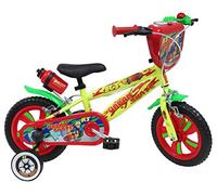 Vélo ATLAS Bicicleta de 12 Pulgadas para niño Urban Skate Equipada con 2 Frenos, Placa Delantera Decorativa, bidón y portabidón Trasero, Guardabarros y estabilizadores, Niños, Amarillo, 12''