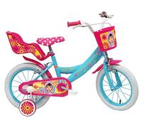 Vélo ATLAS Princesse des Sables Bicicleta de 14 Pulgadas Princesa de Las Sables Equipada con una Cesta Delantera, un portamuñecas Trasero, 2 Frenos y estabilizadores, Niñas, Turquesa, 14''