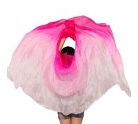 Velo Danza Del Vientre Velos de seda for danza del vientre 200 cm 250 cm 270 cm Bufanda lanzada a mano Mantón Amarillo Naranja Rosa Púrpura Gradiente Tallas grandes.(Color 10,XXL-300cm--114cm)