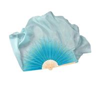 Velo de abanico baile 86 cm, un par, accesorio for disfraz danza del vientre, accesorios bailarina con degradado, doble cara redonda Abanicos de Seda Danza del Vientre(Color 4,2pcs Right Hand)