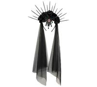 Velo de corona floral - Velum Punk Bride | Diadema de tul gótica