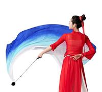 Velo de danza del vientre de seda - Elegante bufanda de gasa degradada, serpentina de bola Poi de Flow Arts, banderas Poi de sea, accesorio de danza giratoria | Bufanda de velo de seda para del