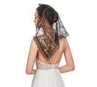 Velo de encaje suave y cómodo, velo corto de novia para mujer, velo de boda, accesorios para el cabello (negro)