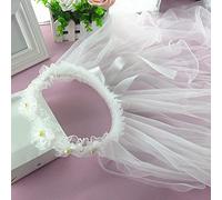 Velo de flores para niñas, fiesta de compromiso, boda, velo con flor para fotografía de portador