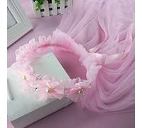 Velo de flores para niñas, fiesta de compromiso, boda, velo con flor para fotografía de portador