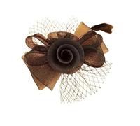 Velo de gasa de novia vintage con lazo y plumas, máscara de malla, accesorios for el cabello for fiesta de bodas(black)