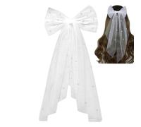 Velo de Lazo,Velo de Lazo para Boda de Novia | Velo de lazo para el pelo de perlas,Velo de lazo para el pelo, pinza para el pelo de novia, velo de boda, velos cortos, accesorios nupciales para mujere