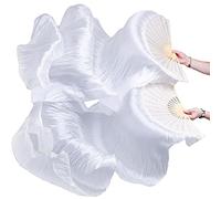 Velo de Novia Bridal Wedding Tulle Silk Belly Dance Veils White 1.2/1.5/1.8m Pack of 1 Pair(1.8MUS)
