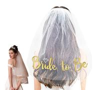 Velo de novia corto para mujer,Velo de novia corto | Velo de novia elegante Velos de boda de lujo,Velo de novia de tul corto, suministros de despedida de soltera para decoración de despedida de solter