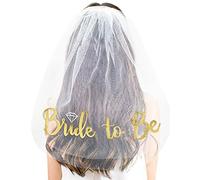 Velo de novia corto, velo de novia,Velo de despedida de soltera, velo de novia, tocado de novia | Velo de novia de tul corto, suministros de despedida de soltera para decoración de despedida de solter