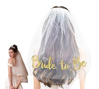 Velo de novia corto, velo de novia | Velo de novia Despedida de soltera Velo de despedida de soltera,Velos de boda con peine, suministros para despedida de soltera, decoración de despedida de soltera