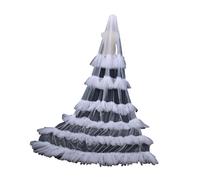 Velo de novia, Velos de novia Velo de tul suave Velo de novia de una sola capa con borde sin rematar Velo retro Velo de moda con peineta(150)