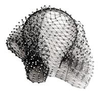 Velo de red vintage con diseño de velo, elegante tocado de diamantes de imitación brillantes para novia, fiesta, boda, accesorios de diamantes de imitación adornados con velo de red