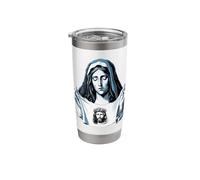 Velo de Santa Verónica Cara Santa Devoción Católica Santo Nombre Jesús Vaso térmico de acero inoxidable de doble pared