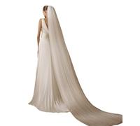Velo Novia Velo De novia 2 capas blanco marfil suave transparente Simple Veu Noiva con accesorios peine(White-two layer,200cm)