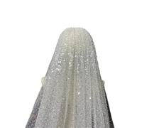 Velo Novia Velo de novia una sola capa con cuentas y lentejuelas peine perlas(300cm)