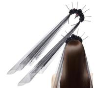 Velo nupcial negro de novia | Tocado De Flores En Forma De Halo Con Un Pincho | Velo gótico | Accesorios para bodas y disfraces prom mascaradas festivales carnavales y cosplay de mujer en eventos