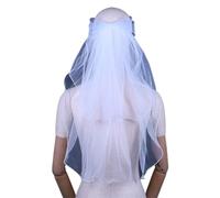 Velo Simple Bowknot cabeza que cubre de la boda pura boda blanca pañuelo en la cabeza Mantilla nupcial despedida de soltera