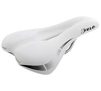 Velo Wide:Channel Touringsattel, Fahrradsattel, O-Zone Full Cut, Wide Channel, ARC-Tech gefederter Stützpunkt, D2 Konstruktion/Einlage, 250x168mm Sillín para Bicicleta, Mujer, Weiß, 168 mm